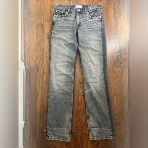 Zara Z1975 Full Length Low Rise Straight Leg Jeans - Black Wash, Size 26 (US 2)